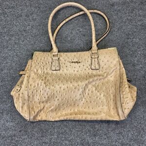 Calvin Klein ostrich-embossed leather handbag